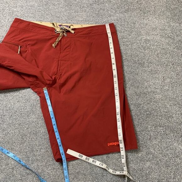 Patagonia Board Shorts Mens 34 Cardinal Nylon Blend Stretch Wavefarer Swim Surf - Picture 5 of 12